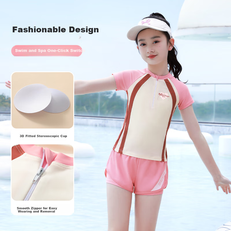 Huili Girls' Two-Piece Swimsuit - Sun Protection Summer Swimwear