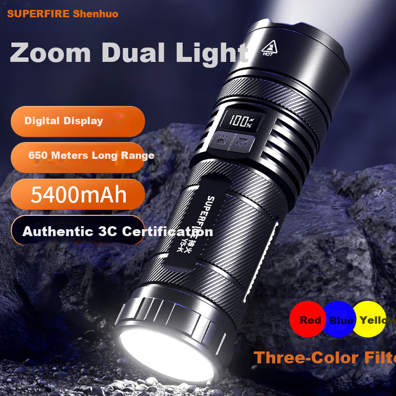 SupFire Ultra-Bright High-Power Flashlight