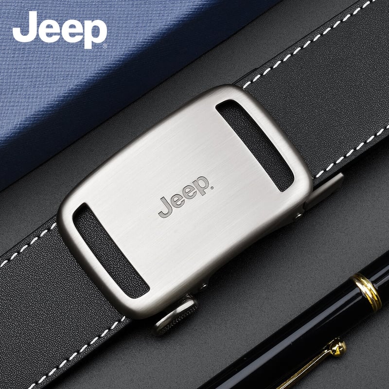 JEEP Men's Leather Belt - Black 120-125