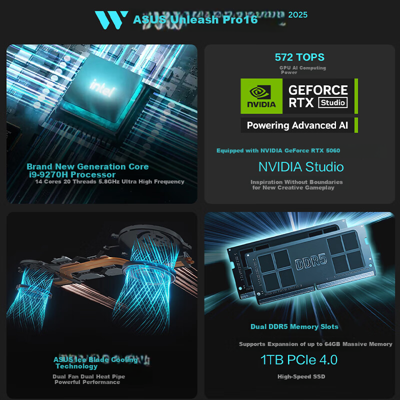 ASUS Wuwei Pro16 Core Edition - 2.5K RTX5060 AI Laptop