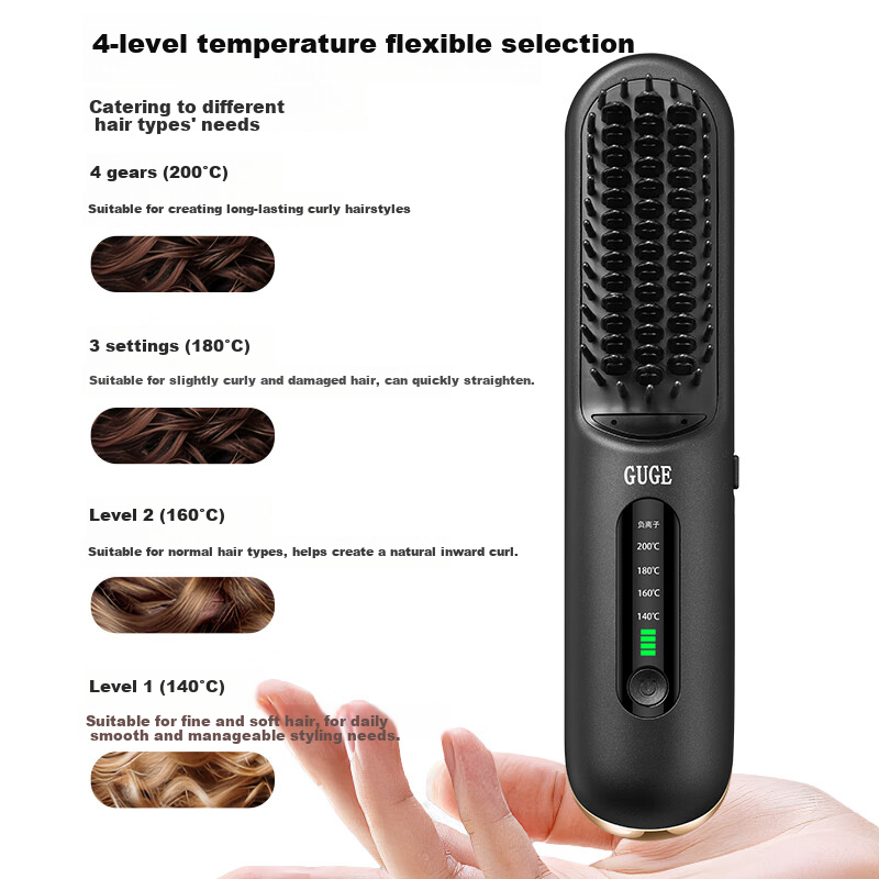 GUGE German Wireless Curling/straightening Iron