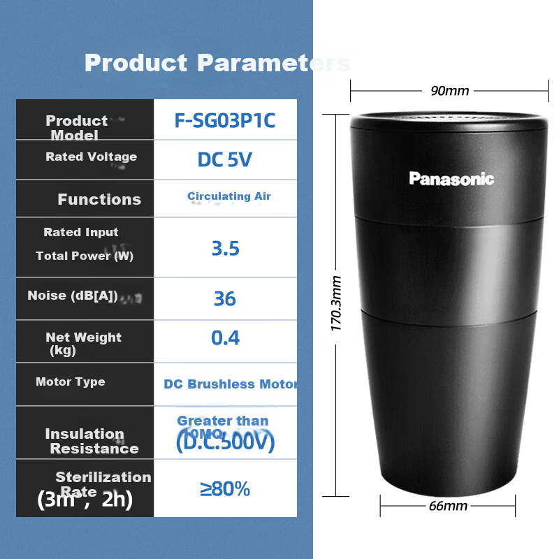 Panasonic Car Air Purifier Nanoe X Deodorizer F-SG03P1C