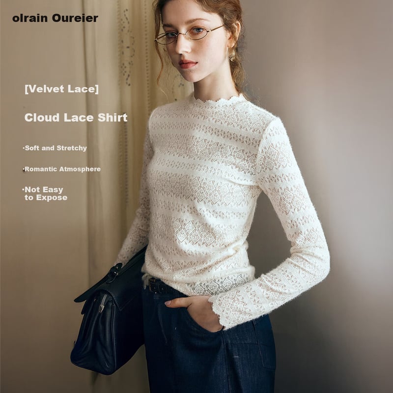 Olrain Chiffon Turtleneck Blouse for Women