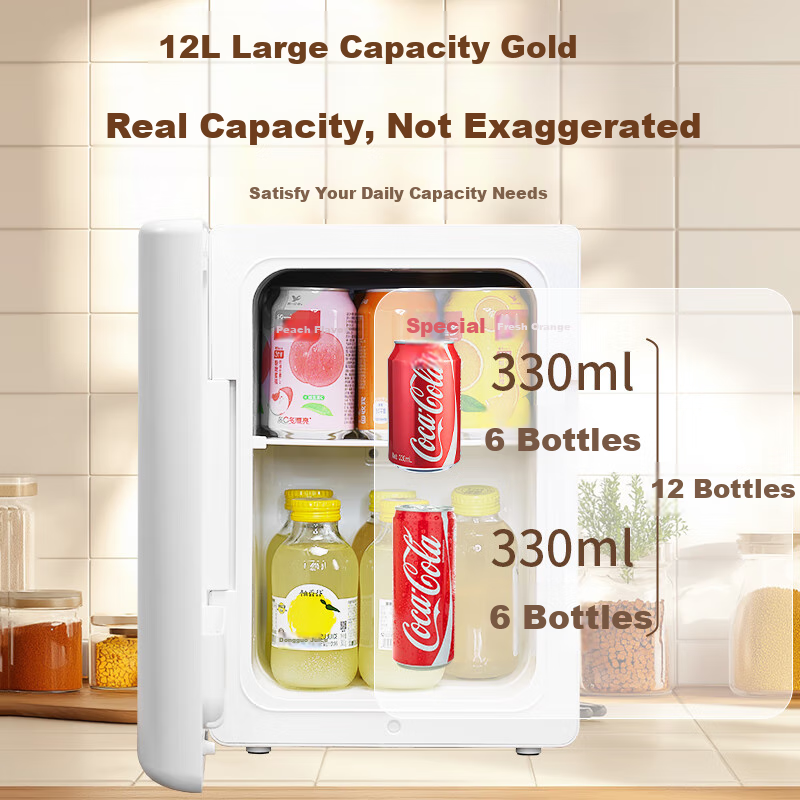 AUCMA Mini Car Fridge - 12L Compact Cooler