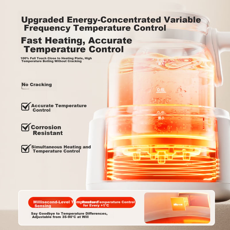 Bear Glass Kettle - 1.3L Baby-Grade Milk Warmer