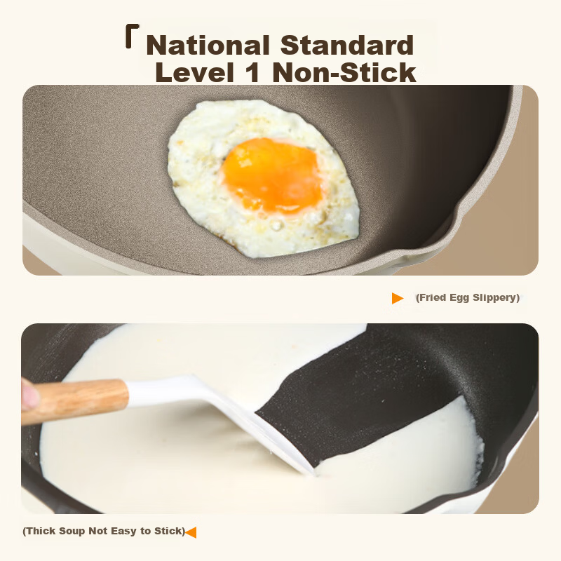 Bear Titanium Non-Stick Fry Pan with Glass Lid