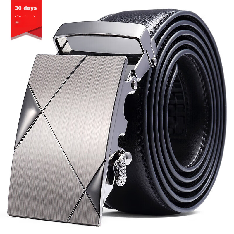 BOSTANTEN Men's Automatic Leather Belt - Black