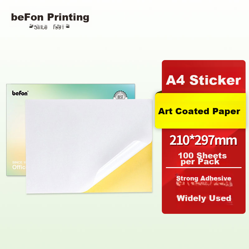 Befon A4 Self-Adhesive Coated Paper - 100 Sheets