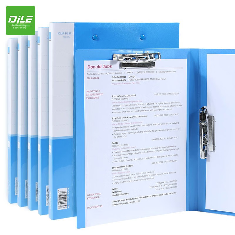 DiLe A4 Single-Clip File Folder - Blue