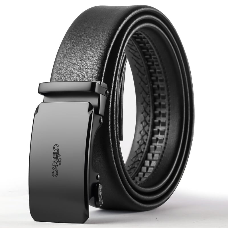 CARTELO Men's Leather Belt with Automatic Buckle
