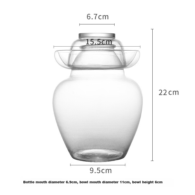 Baijie Glass Pickle Jar 5 Jin Thickened Sealed Jar