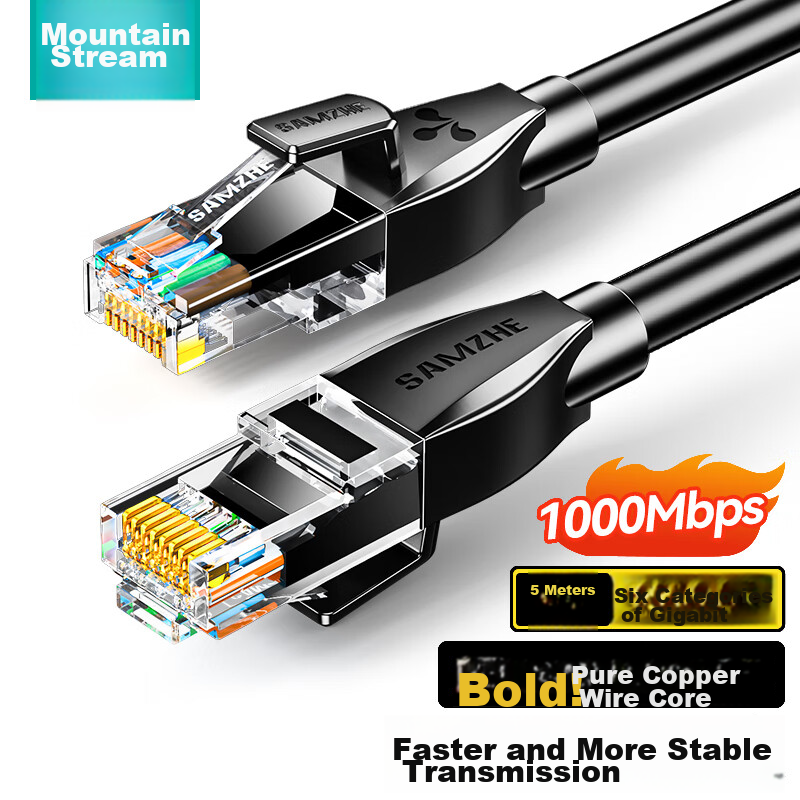 SAMZHE Cat6 Gigabit Pure Copper Ethernet Cable - 15m