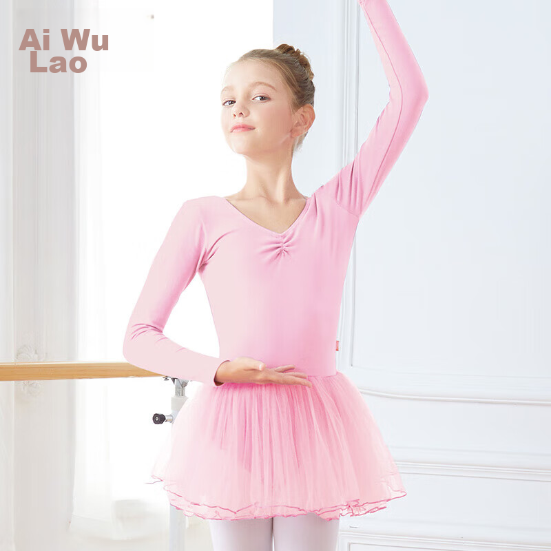 Aiwuge Kids Long Sleeve Ballet Dance Dress