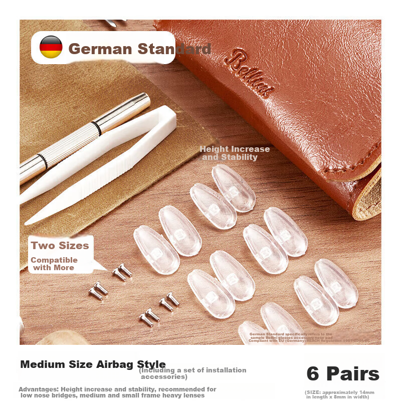 BELLINI Eyeglasses Nose Pads, Air Cushion Silicone