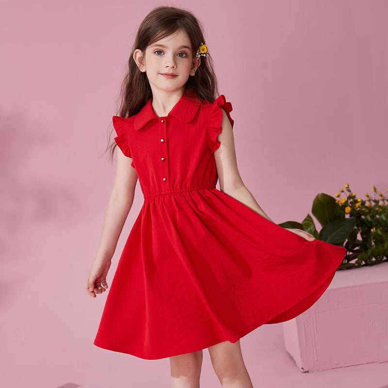 ASK JUNIOR Girls' Summer Ruffle Dress