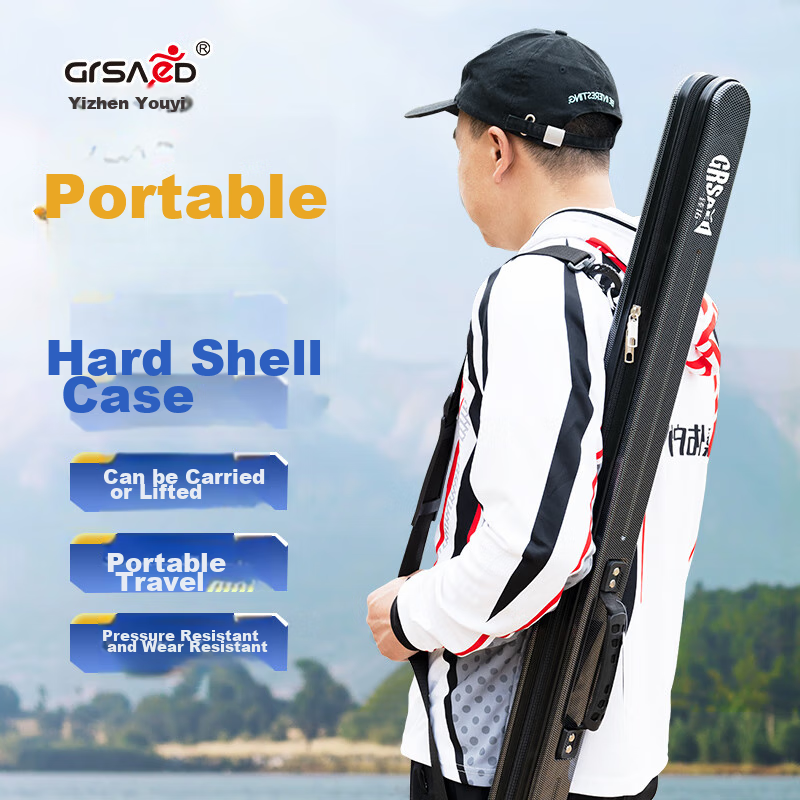 Grsaed Fishing Rod Bag - Waterproof Hard Shell Tackle Bag