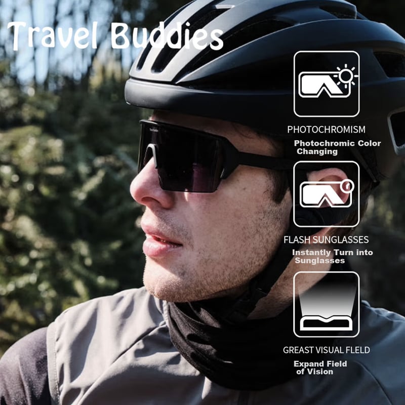 Travel Buddies American Cycling Photochromic Sunglasses
