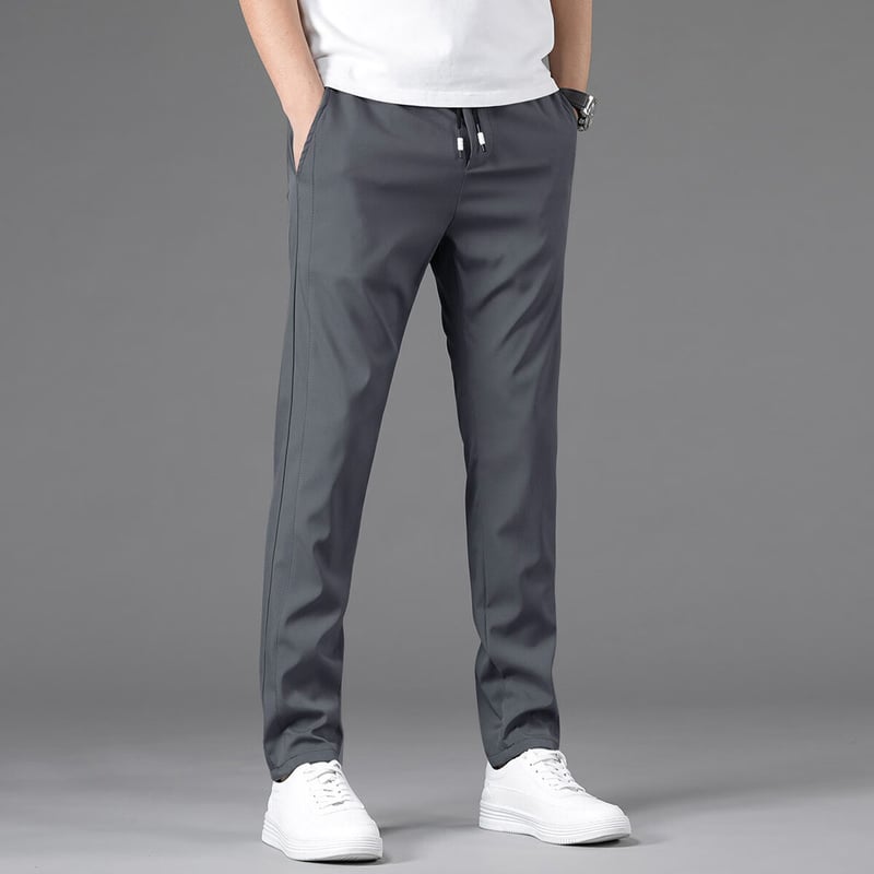 I'M DAVID Men's Ice Silk Slim Pants