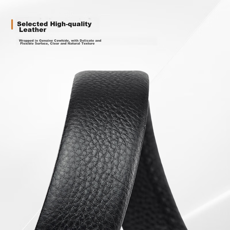 Samsonite Men's Leather Belt - Black Cowhide with Square Buckle