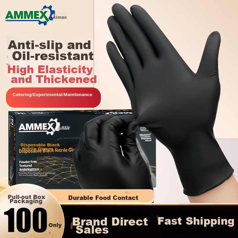 AMMEX Disposable Nitrile Gloves Large Size 100 Count