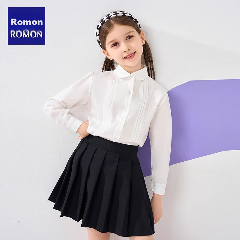 Luomeng Girls' Long-Sleeve School Shirt