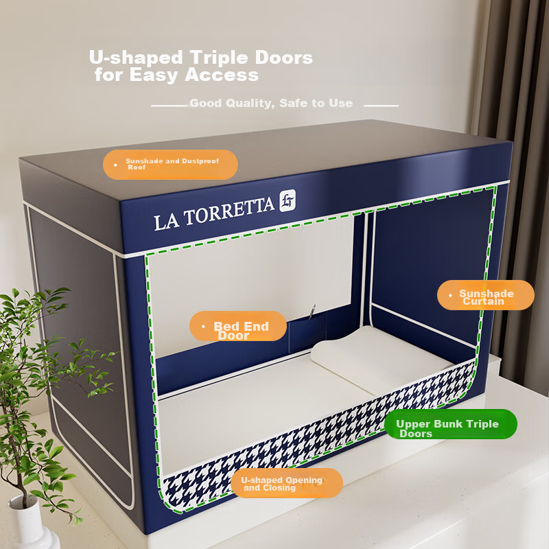 La Torretta Bed Curtain with Mosquito Net
