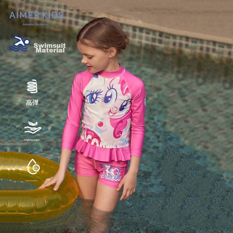 AIMER KIDS My Little Pony Girls' Long-Sleeve Swimsuit