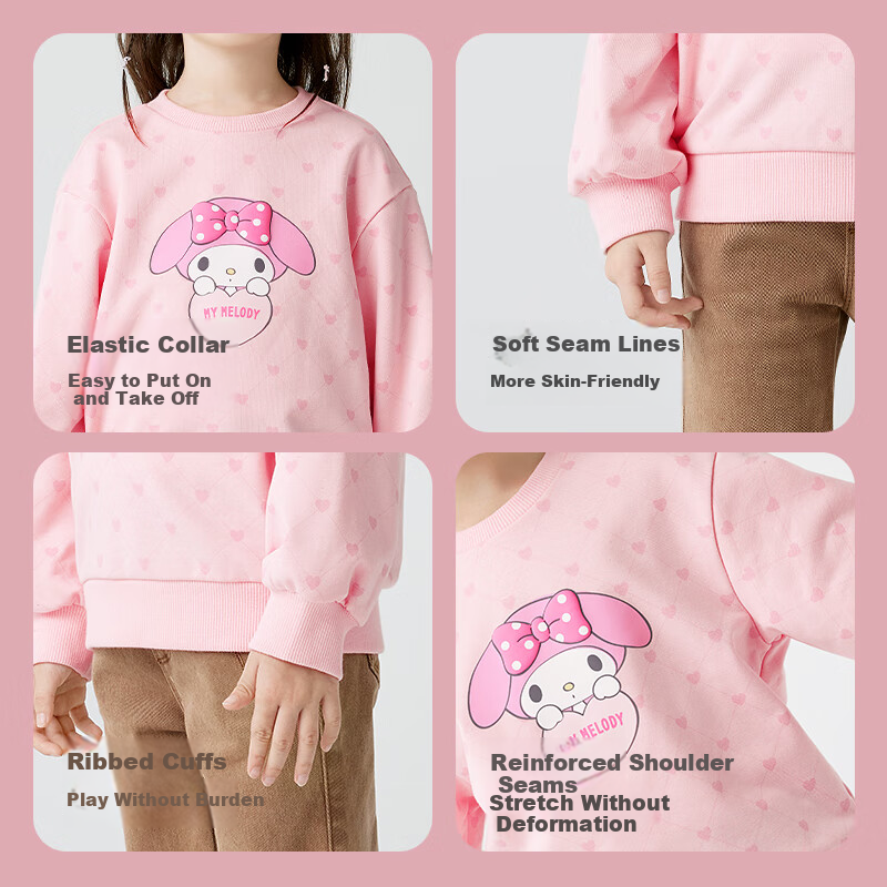 BALABALA Girls' Long-Sleeve Kuromi Sweatshirt