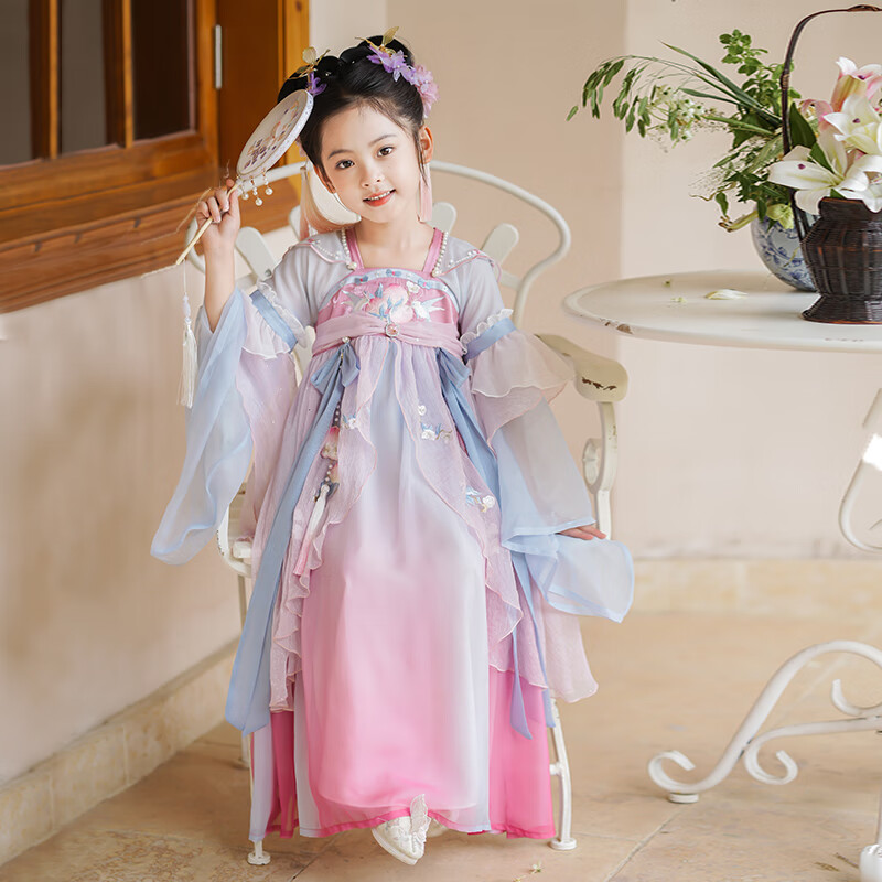 Qibo Ethereal Girls' Hanfu Dress, Chitu