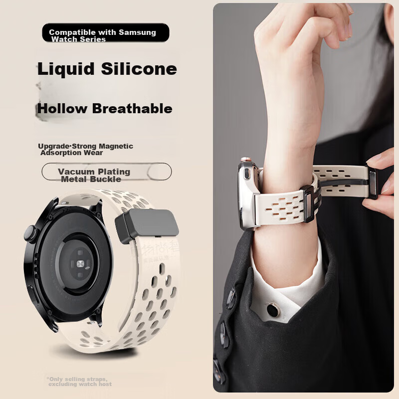 Watchbond Magnetic Folding Buckle Strap for Samsung Galaxy Watch 7 FE/6/5 Pro