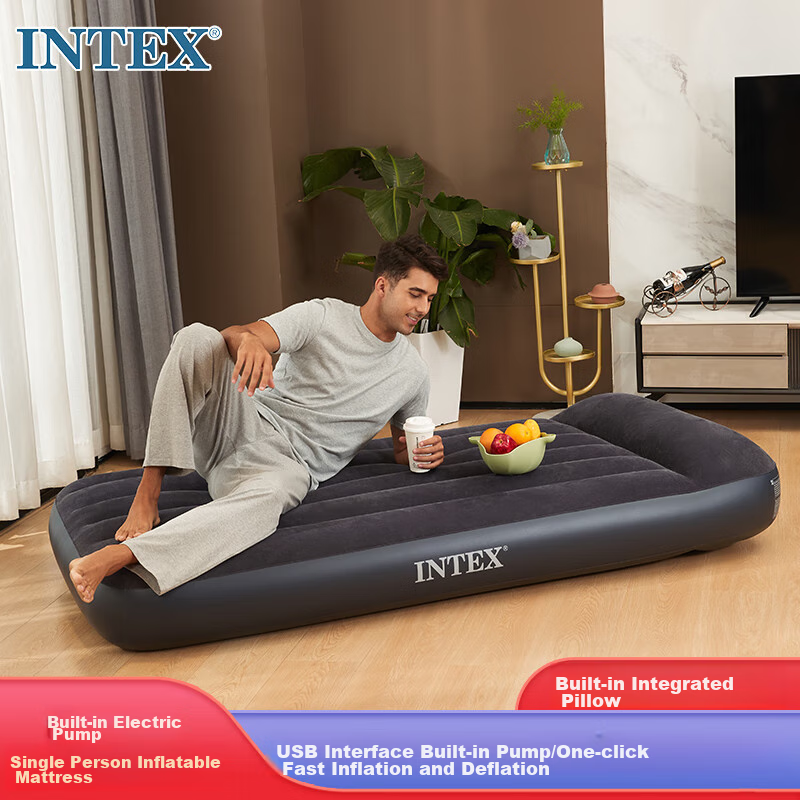 INTEX Inflatable Bed with USB Pump for Outdoor