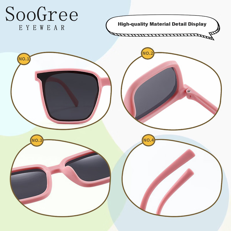 SooGree Kids UV Protection Square Sunglasses