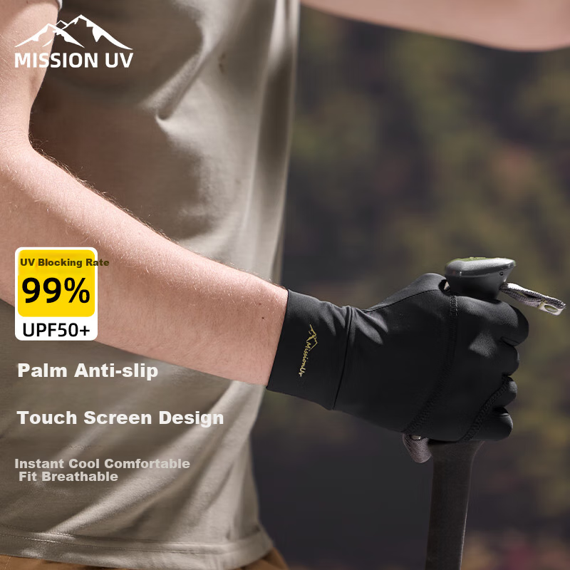 MISSION UV Ice Silk Sun Protection Gloves for Men
