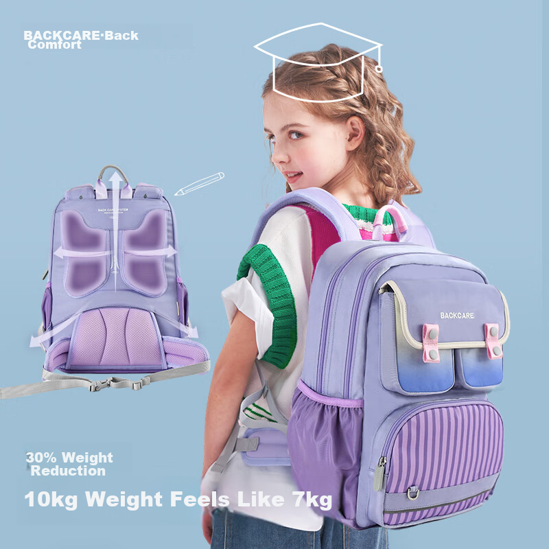 Back Care Elementary School Backpack for Girls Grades 3-6