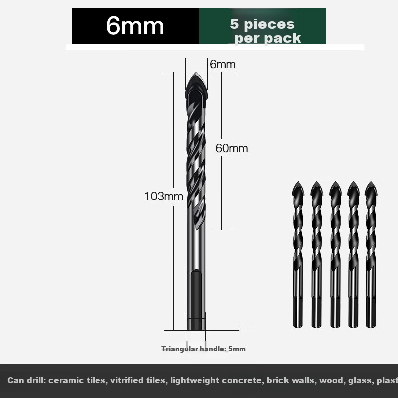 Raymond Multi-Functional Alloy Triangular Drill Bit for Glass and Ceramic Tiles