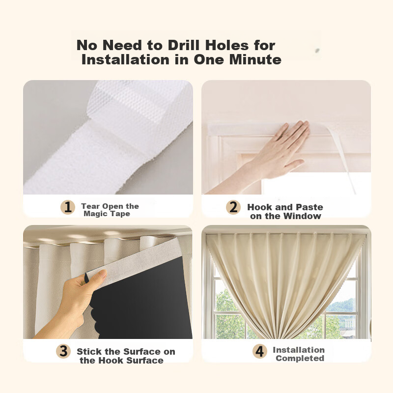 Ali Blackout Curtains - Full Blackout with Velcro Gray