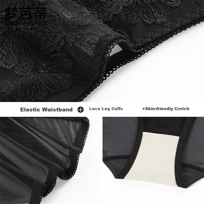 Moonbadi Women's Bra Set for Large Breasts, Natural Latex Embroidered Lace Push-Up Bra