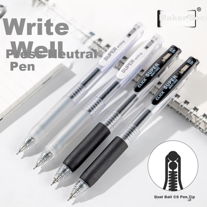 CHENQI Quick-Drying Smooth Gel Pen, 0.5mm Precision Tip, 12-Pack