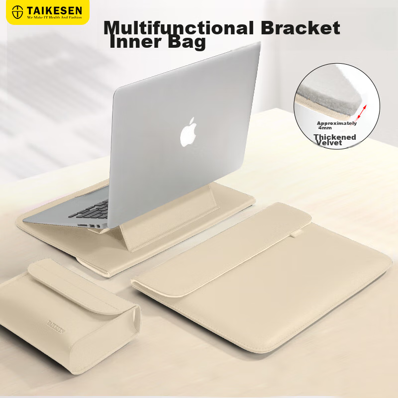 Taikesen 15" Laptop Sleeve with Velvet Stand