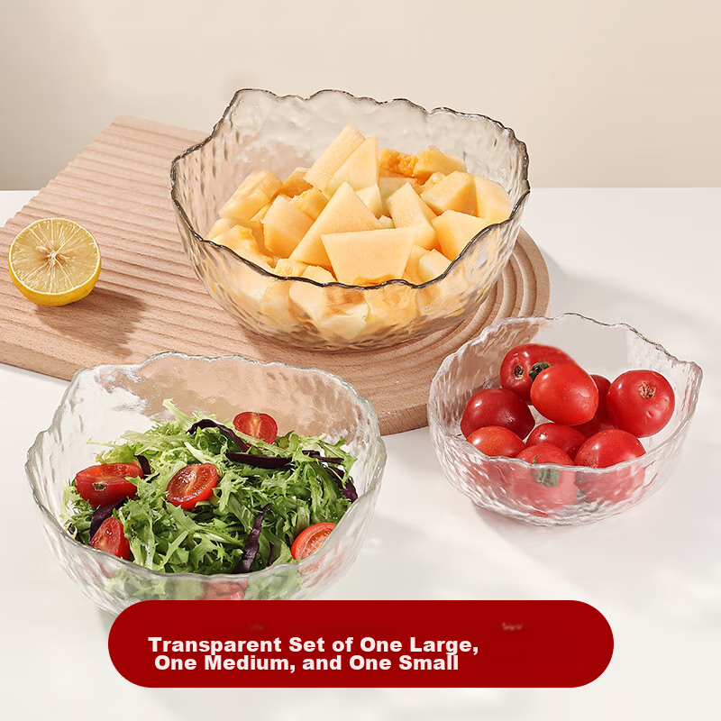 AOmeiyou Glass Salad & Soup Bowl Set of 3