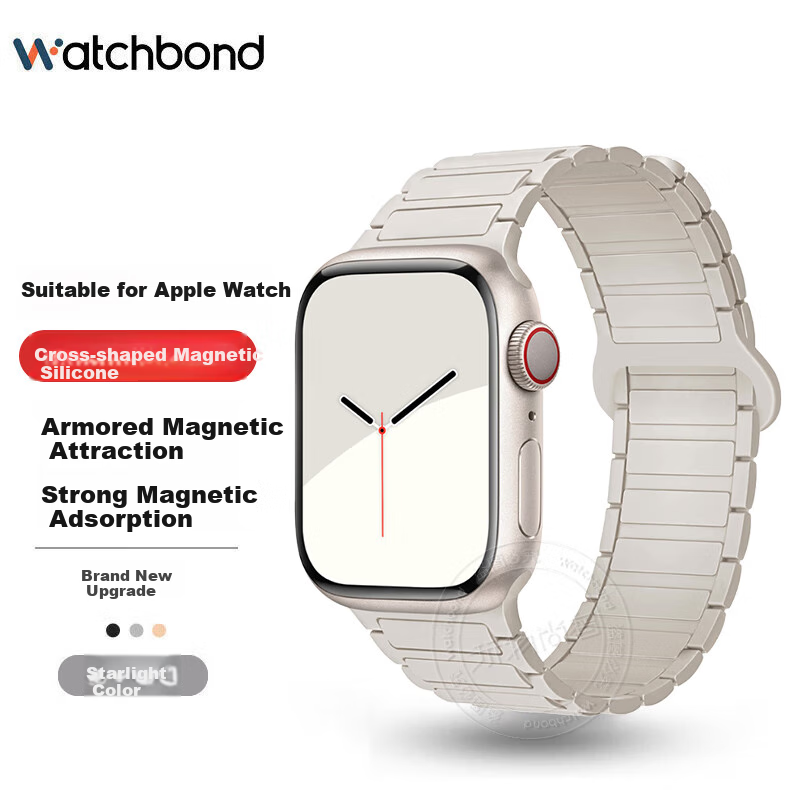 Watchbond - Apple Watch Band Compatible S11/S10/9/8, Upgraded Silicone Magnetic Loop