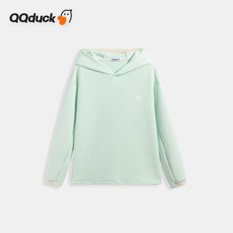 QQ DUCK Kids Hoodie, Light Blue Zip-Up Sweatshirt