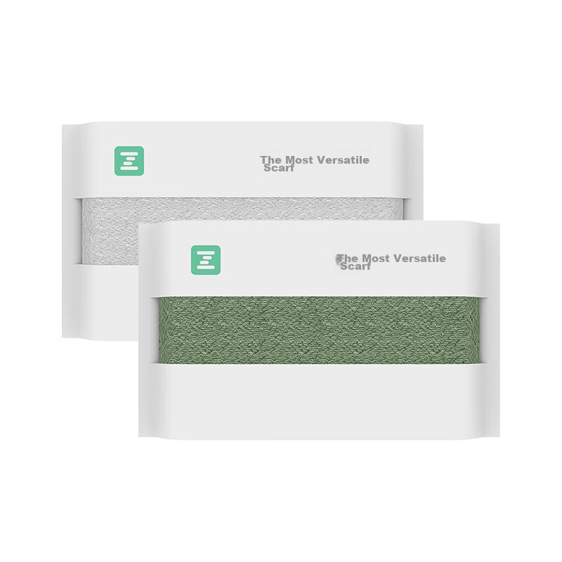 Zuishenghuo Kids Cotton Face Towels - Gray + Green