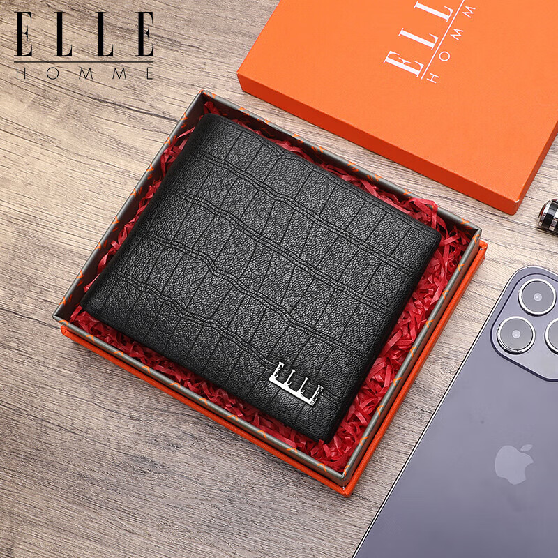 ELLE HOMME Men's Short Wallet