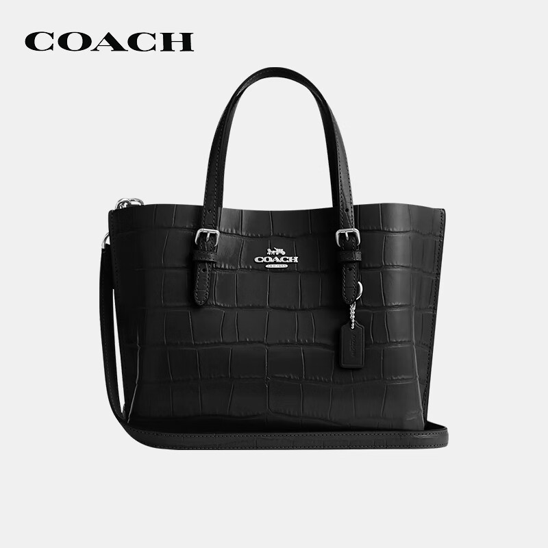 COACH Black Crocodile Pattern Handbag