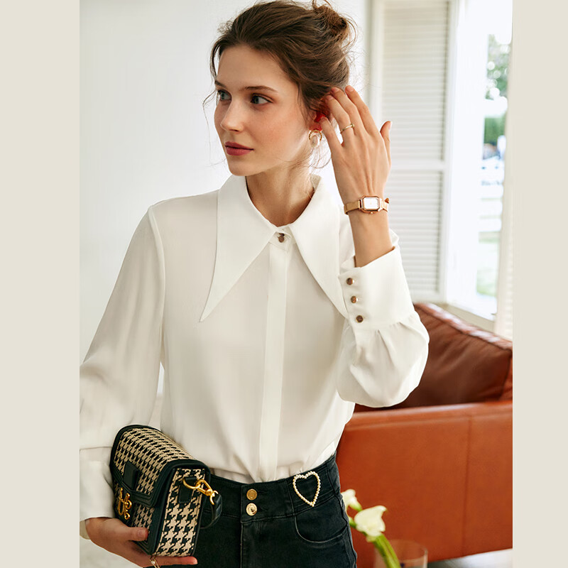 Olrain Women's Slim Fit Beige Shirt