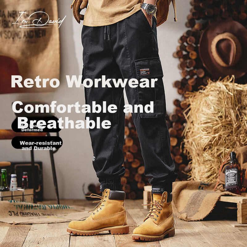 I'M DAVID Paratrooper Tapered Cargo Pants