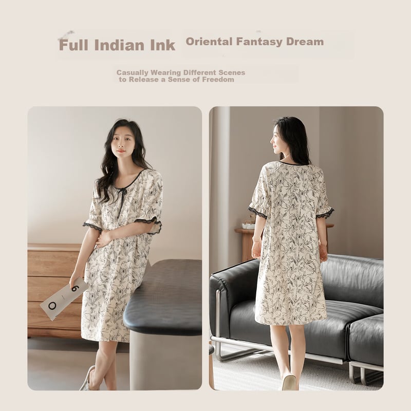 MiiOW Pure Cotton Nightgown with Bra Pads
