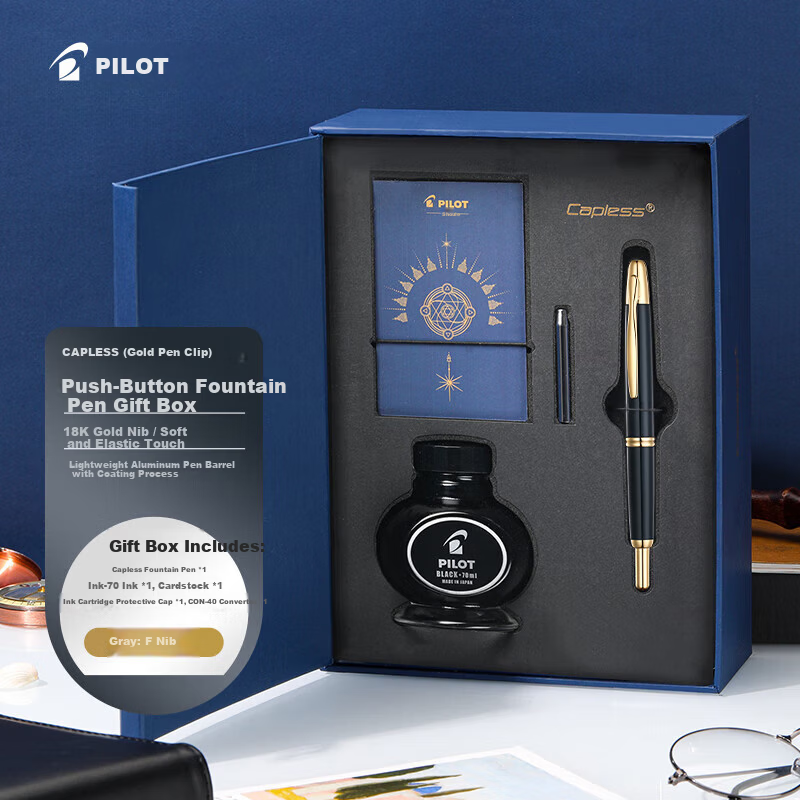 PILOT CAPLESS Retractable Fountain Pen Gold Clip