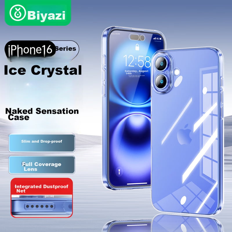 BIAZE iPhone 16 Ultra-Thin Transparent Case with Full Protection